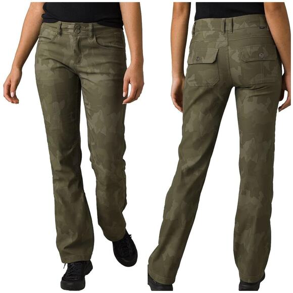 Prana Halle Straight II Sage Camo Hiking Outdoor Pants Size 12 Short‎ NWT - Picture 1 of 7